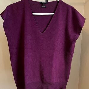 Massimo Dutti Purple V-Neck Top